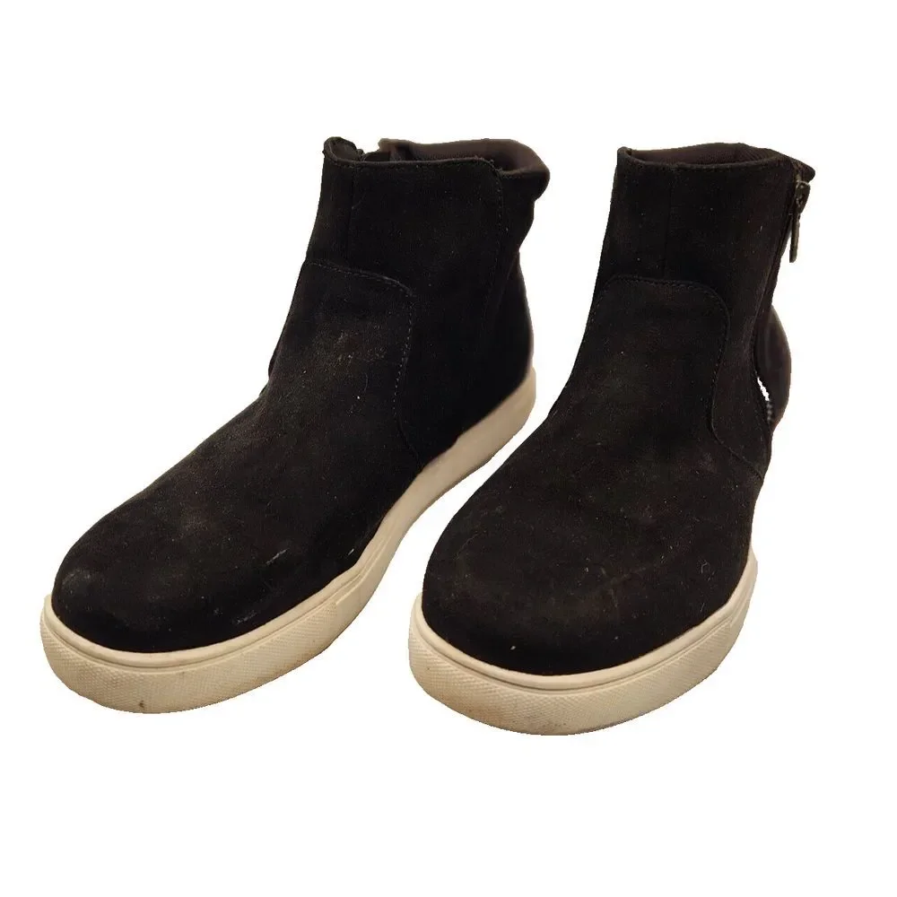 Izod Womens Black Size 8 Mila Shoes Pull Memory Foam Bootie Faux Suade w Zipper